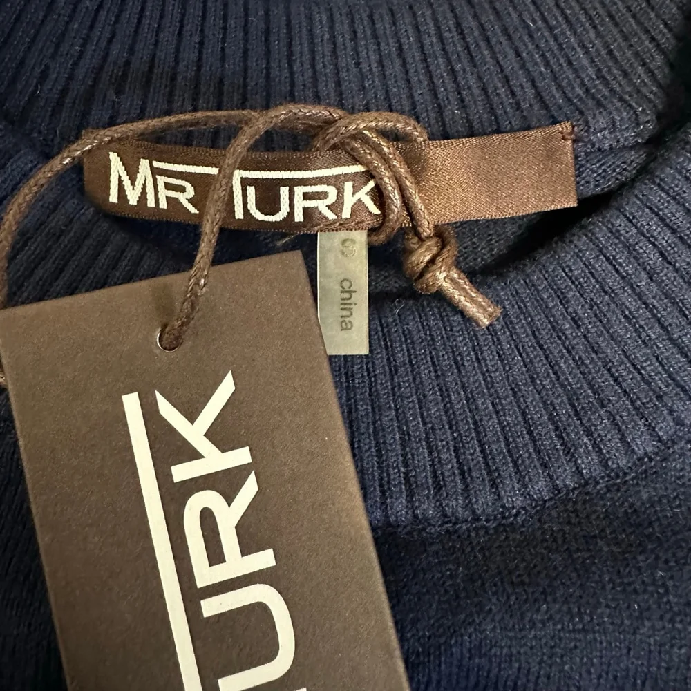 Mr. Turk Men’s NEW NWT Benton Pullover Size Small Navy Blue MSRP $328 Wool